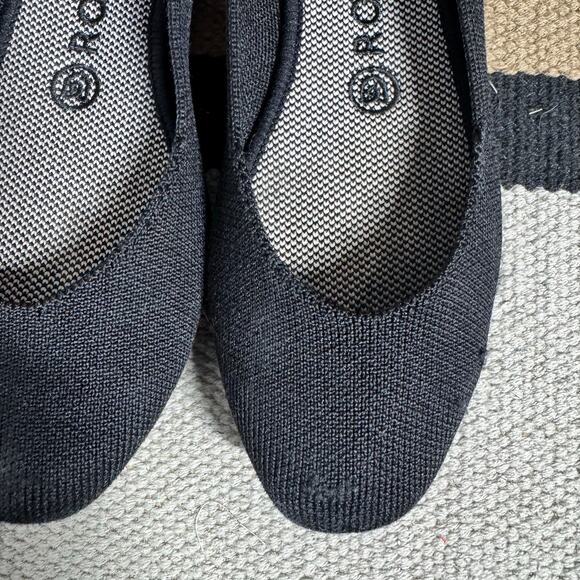 Rothy’s Shoe Women 7 The Flat Round Toe Black Comfort Slip On Knit Ballet Minima - Picture 4 of 8